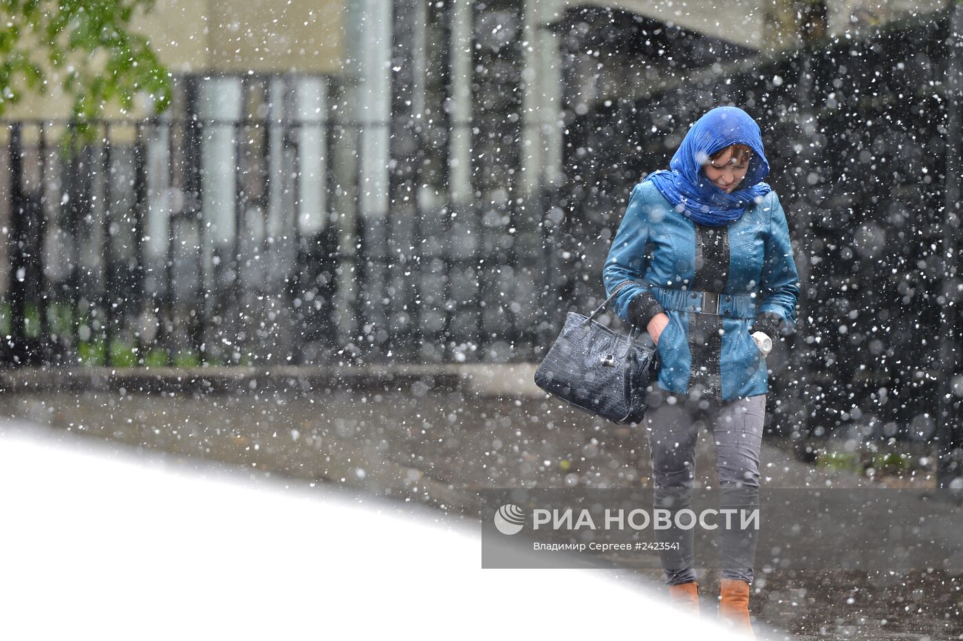 Мокрый снег в Москве