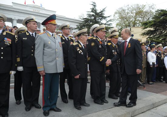 В.Путин принял участие в торжественных мероприятиях, посвященных 69-й годовщине Победы в ВОВ и 70-летию освобождения Севастополя