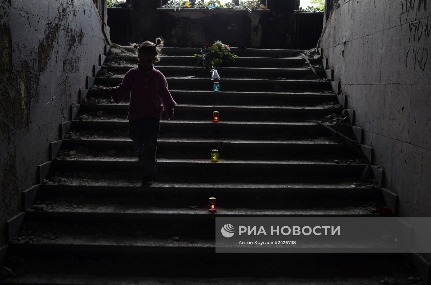 Траурные мероприятия у Дома профсоюзов в Одессе.