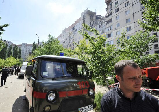 Взрыв в девятиэтажном доме в украинском Николаеве