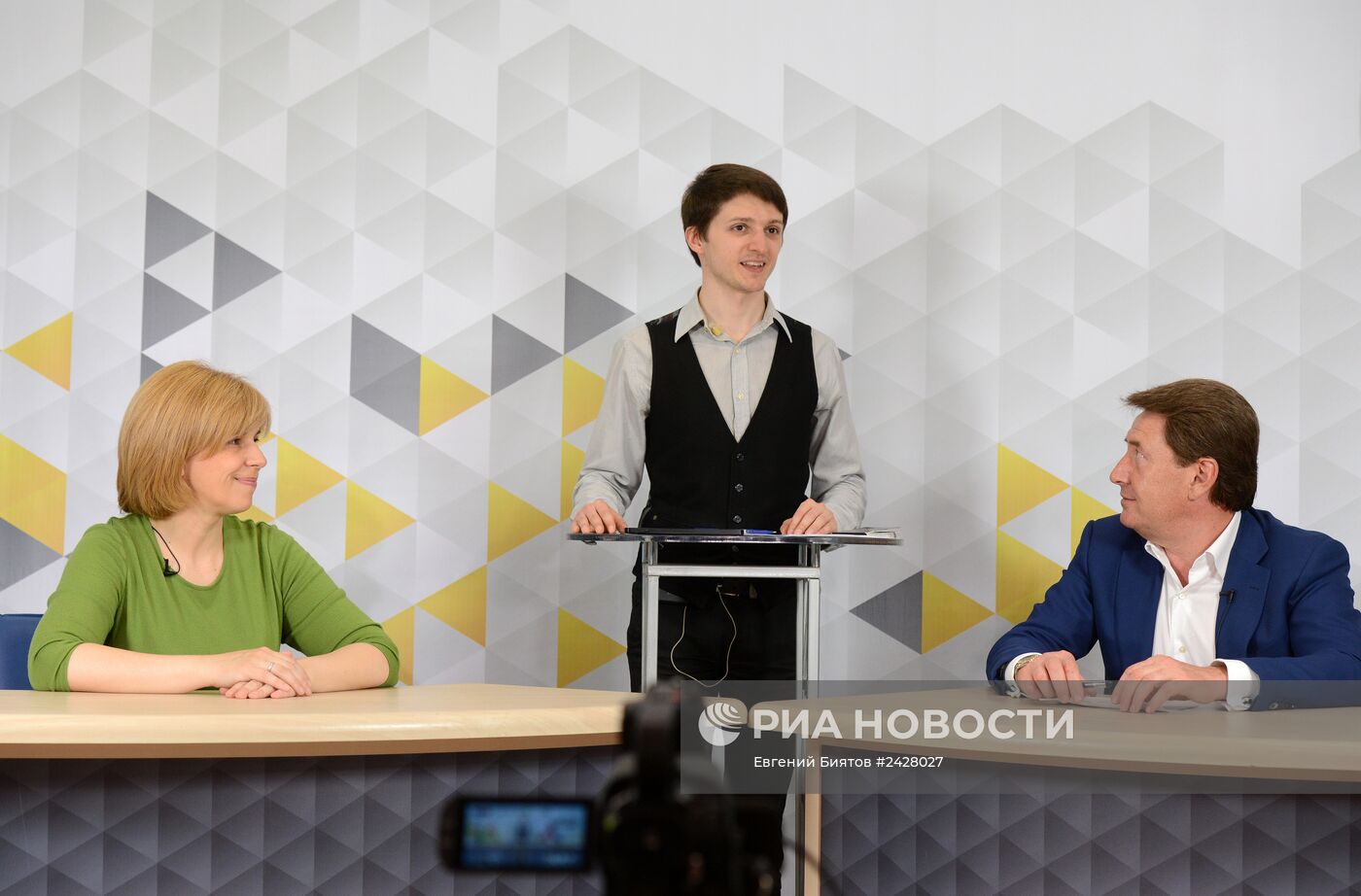Пресс-конференция кандидатов в президенты Украины О.Богомолец и А.Клименко