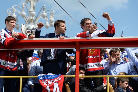 Чествование сборной России по хоккею в Москве