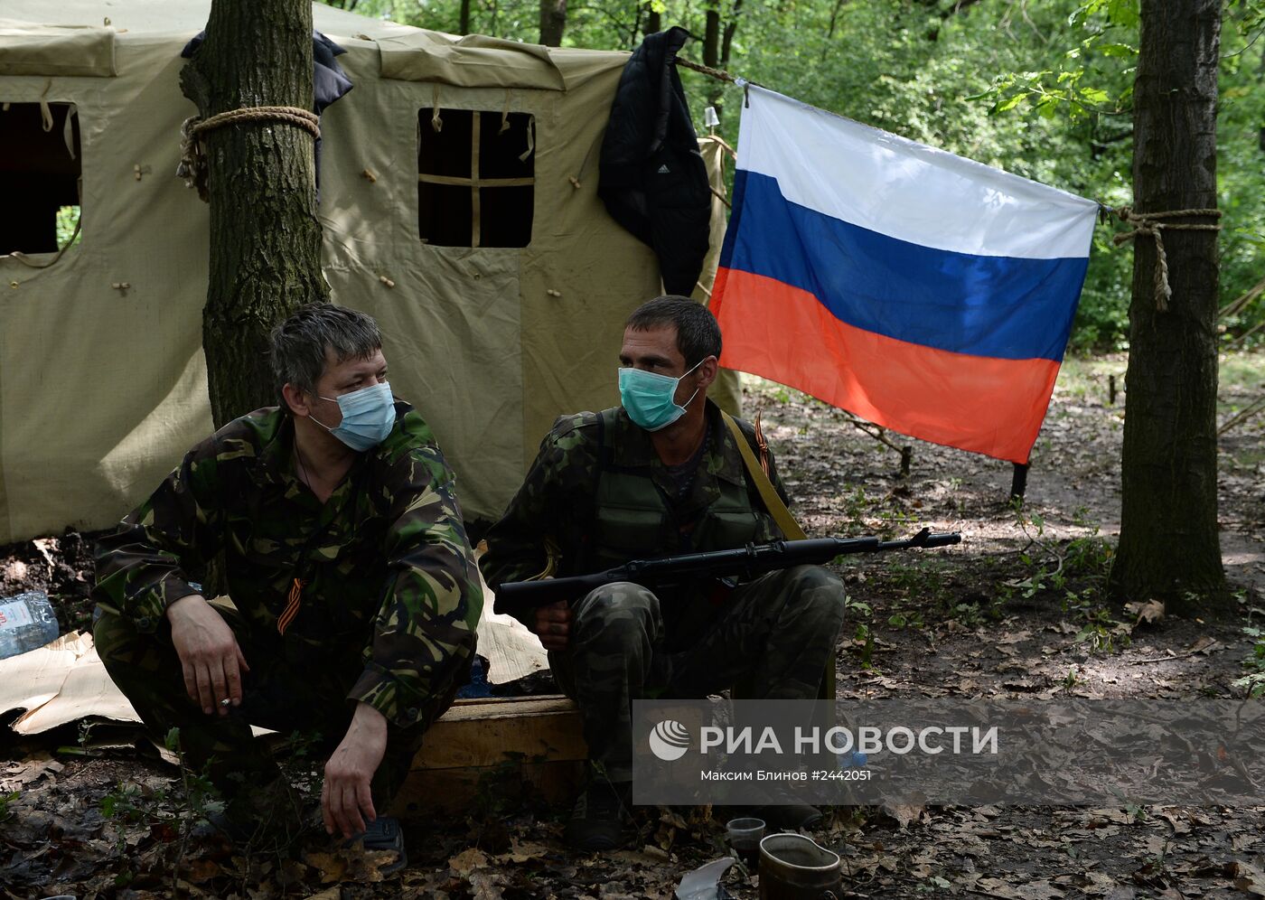 Тренировочный лагерь батальона "Восток" в Донецкой области