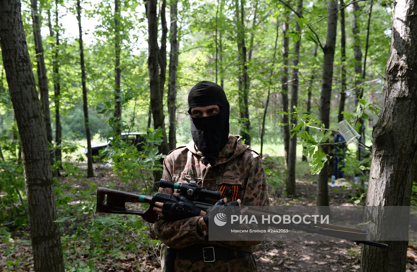 Тренировочный лагерь батальона "Восток" в Донецкой области