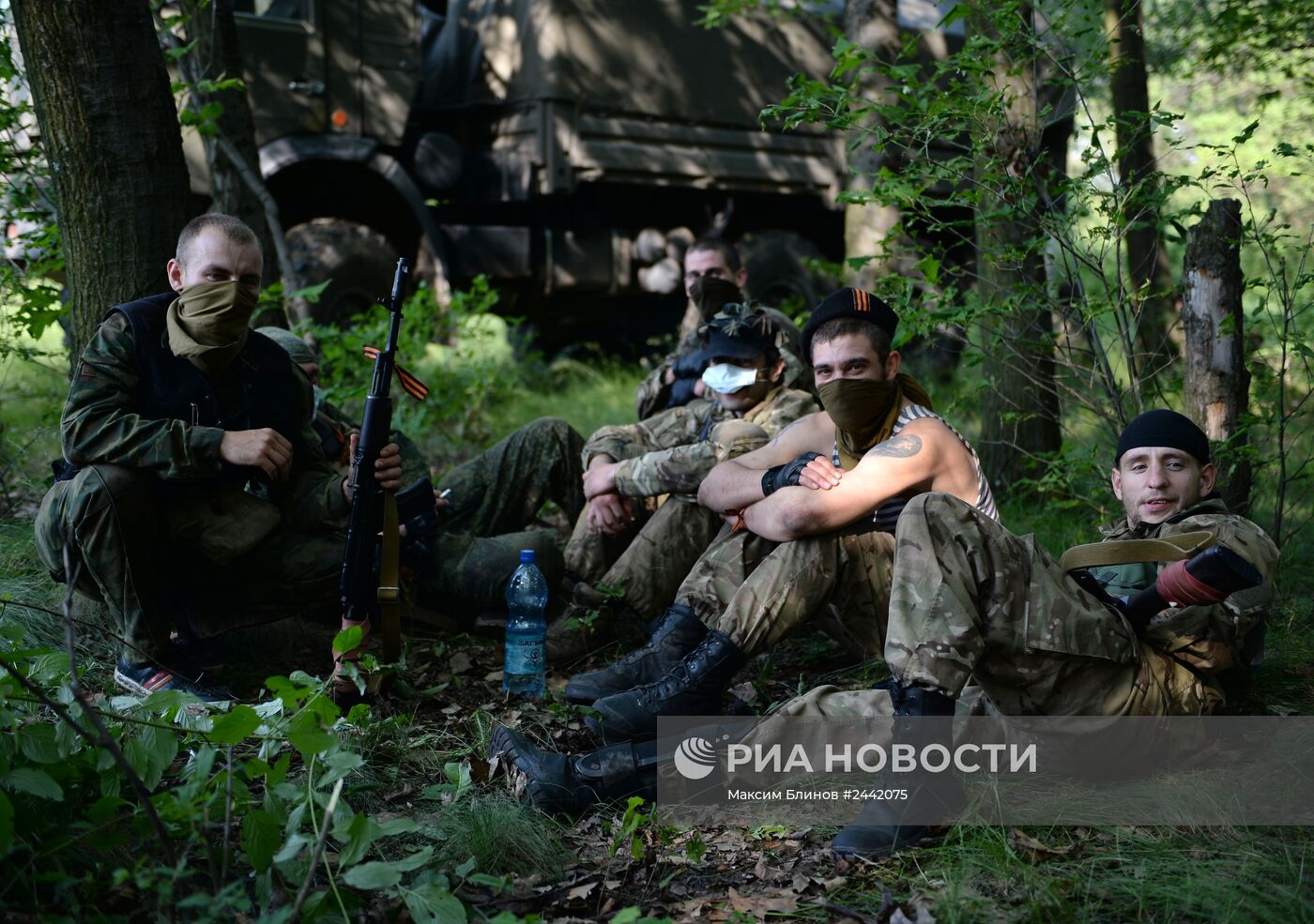 Тренировочный лагерь батальона "Восток" в Донецкой области