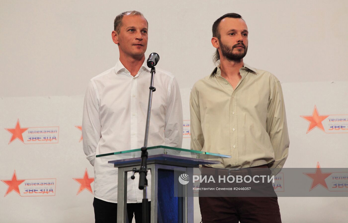 Пресс-конференция освобожденных журналистов телеканала "Звезда"