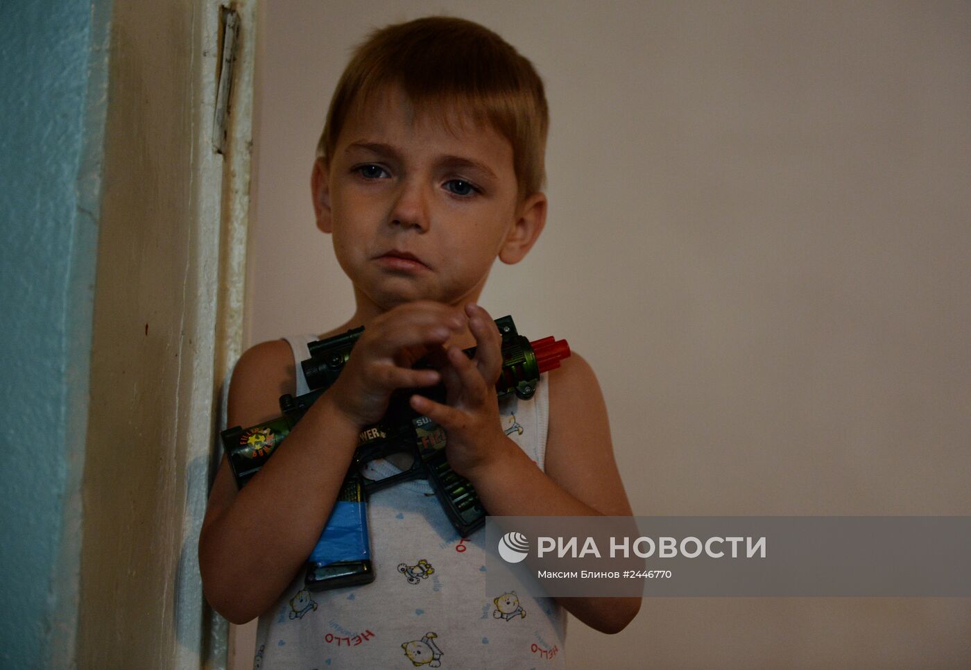 Беженцы из Славянска в городе Снежное Донецкой области
