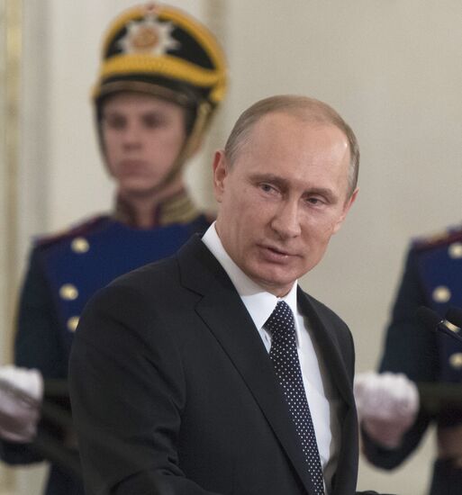 В.Путин вручил Государственные премии Российской Федерации 2013 года