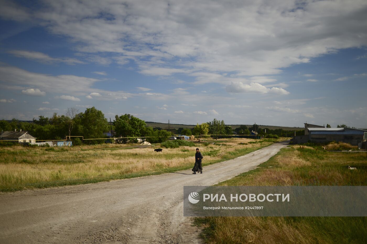 Место падения самолета ИЛ-76 ВВС Украины, сбитого ополченцами Луганска