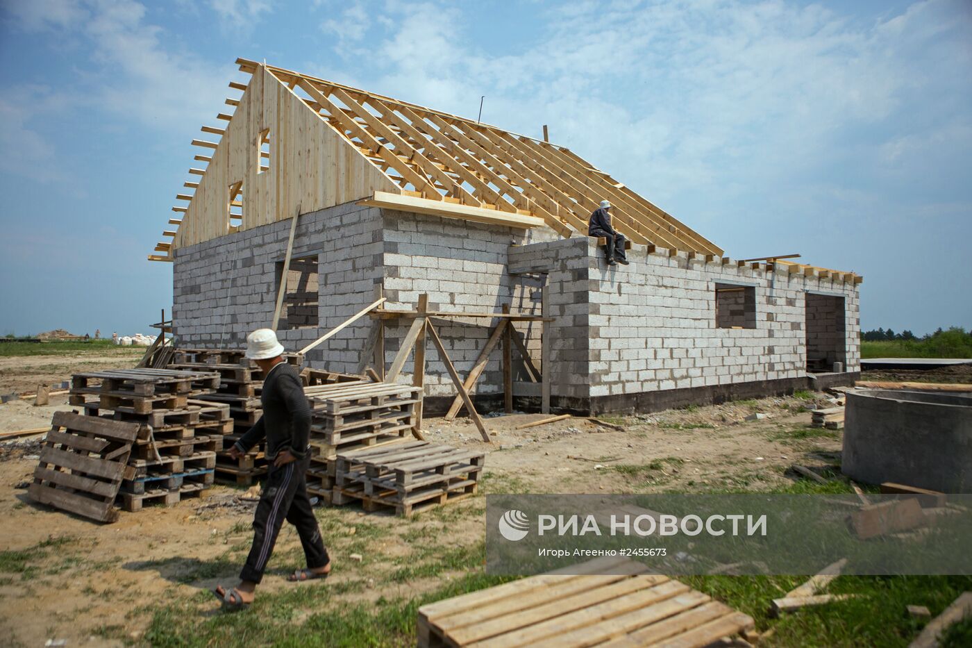 Cтроительство домов для пострадавших от паводка в Амурской области