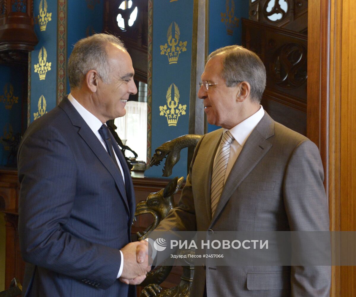 Встреча глав МИД РФ С.Лаврова и МИД Марокко С.Мезуара