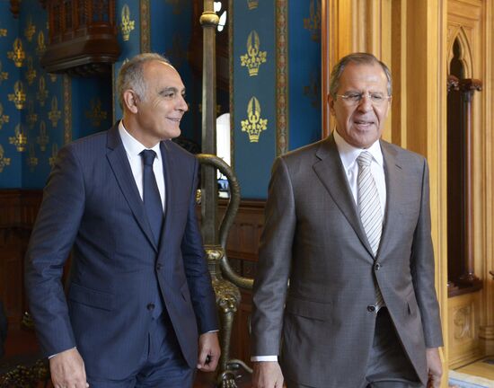 Встреча глав МИД РФ С.Лаврова и МИД Марокко С.Мезуара