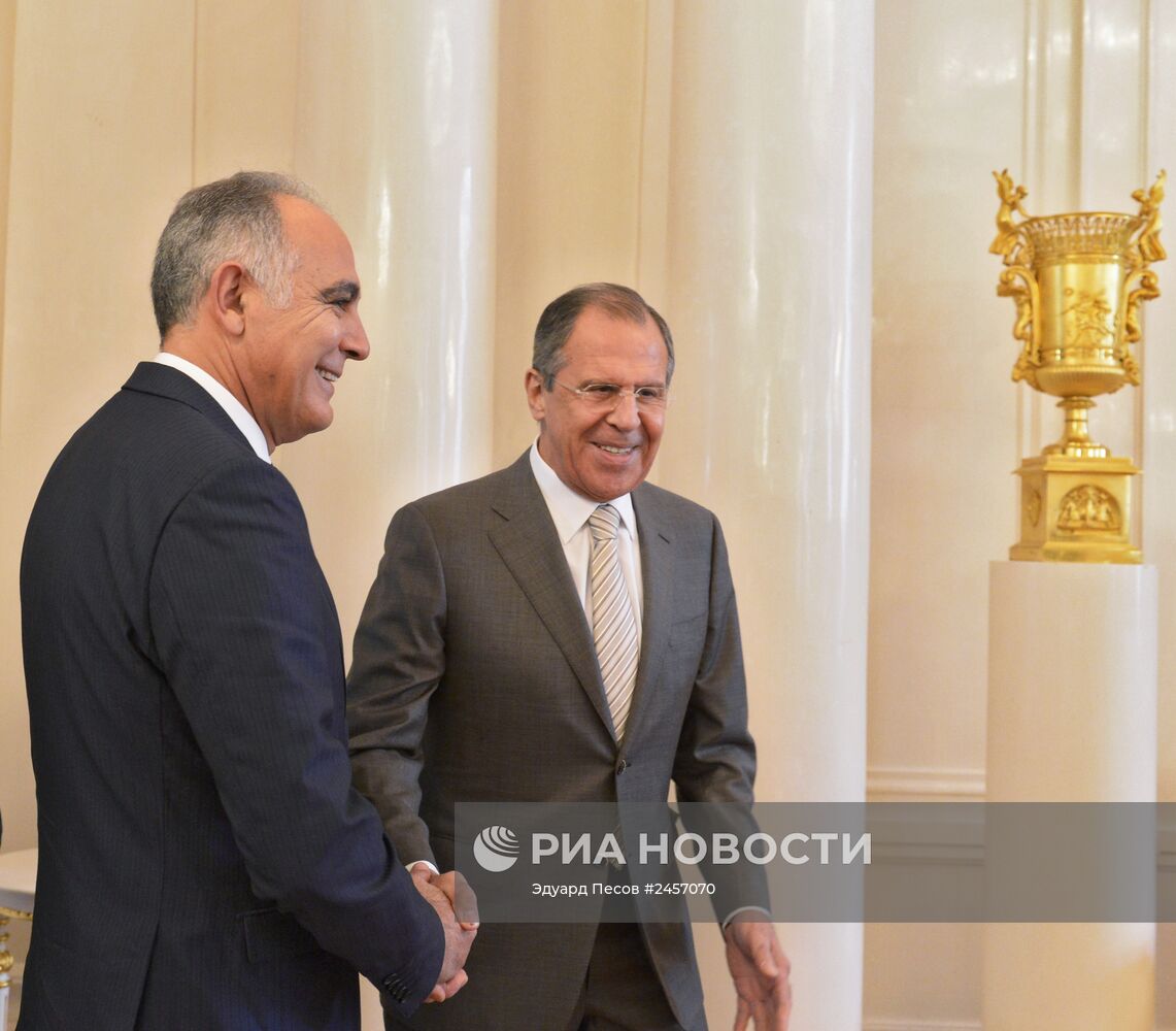 Встреча глав МИД РФ С.Лаврова и МИД Марокко С.Мезуара