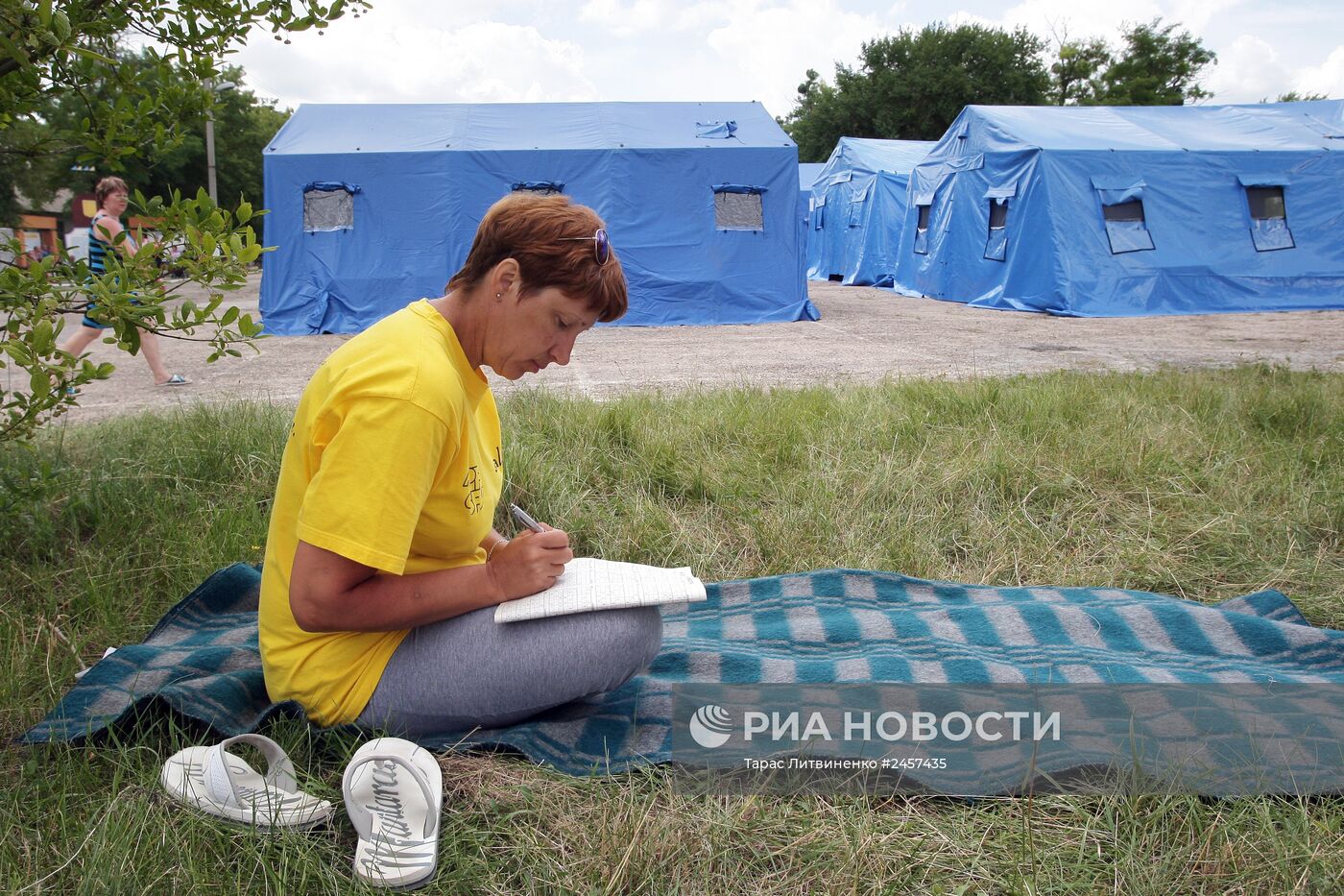 Лагерь МЧС для беженцев в Симферополе
