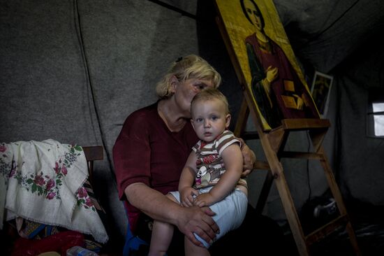 Лагерь беженцев из Украины в Ростовской области