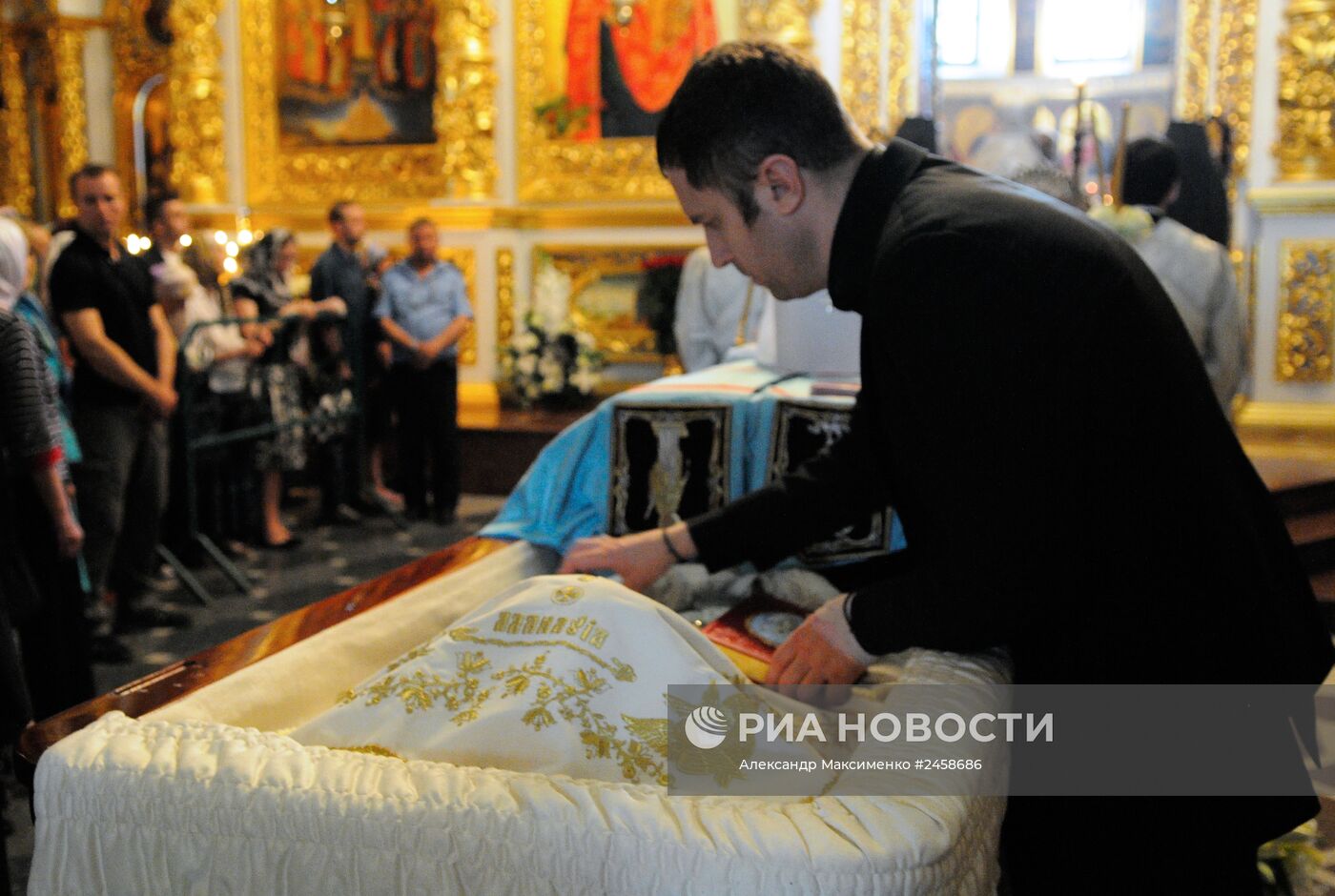 Прощание с главой Украинской православной церкви митрополитом Владимиром