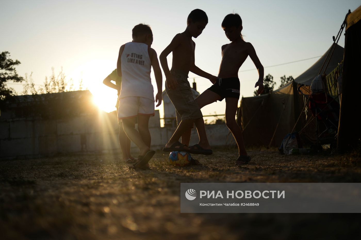 Лагерь беженцев с Украины в Севастополе