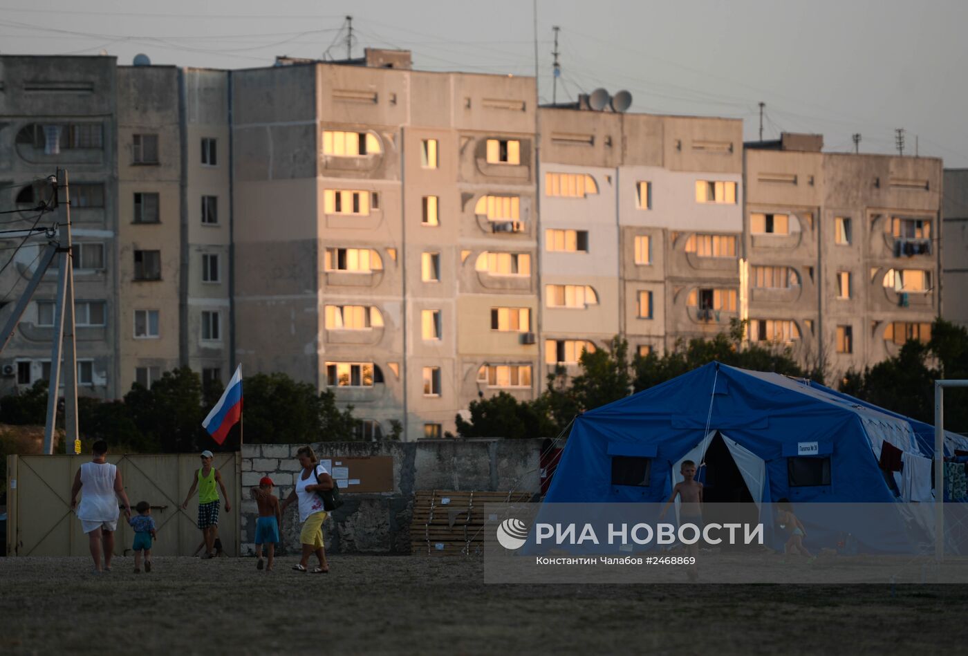 Лагерь беженцев с Украины в Севастополе