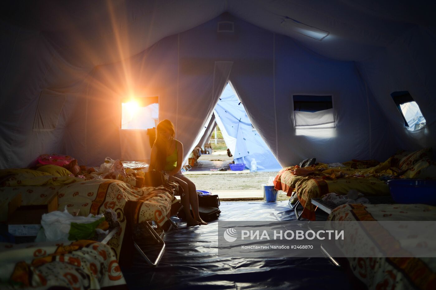 Лагерь беженцев с Украины в Севастополе