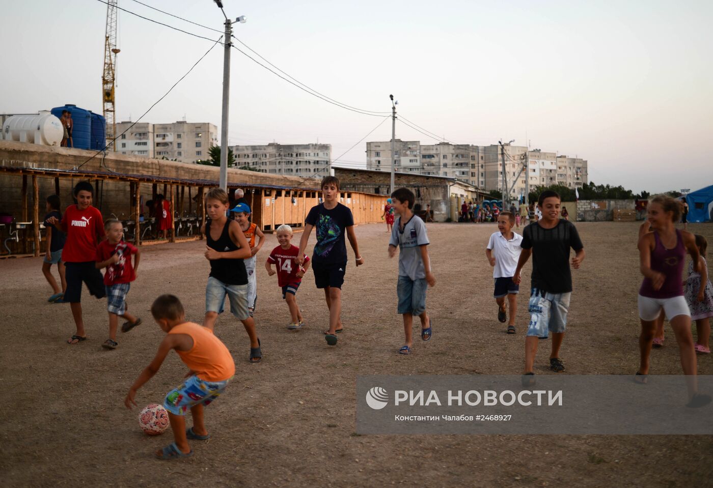 Лагерь беженцев с Украины в Севастополе