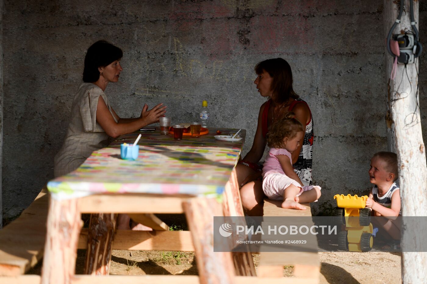 Лагерь беженцев с Украины в Севастополе