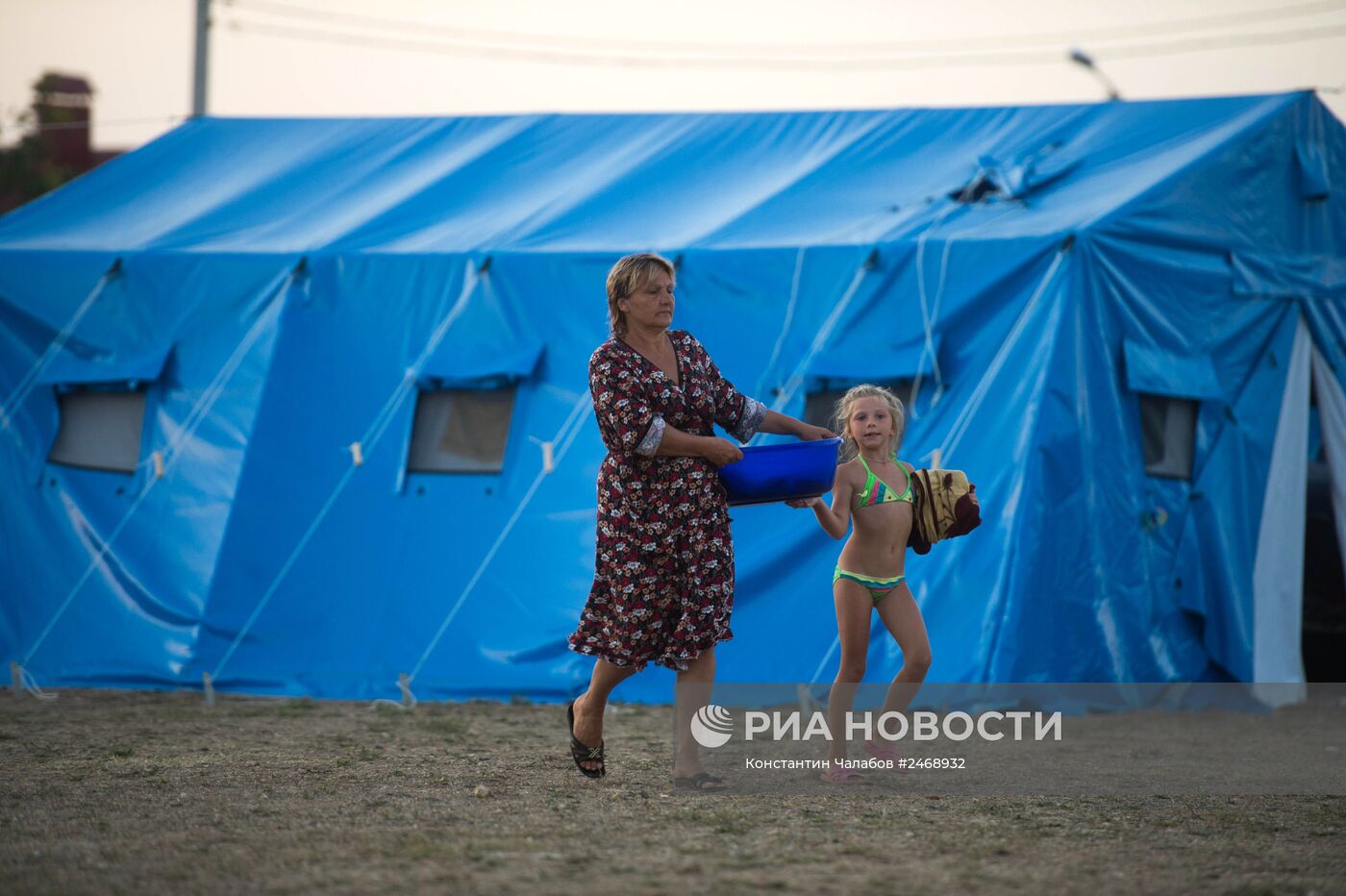 Лагерь беженцев с Украины в Севастополе