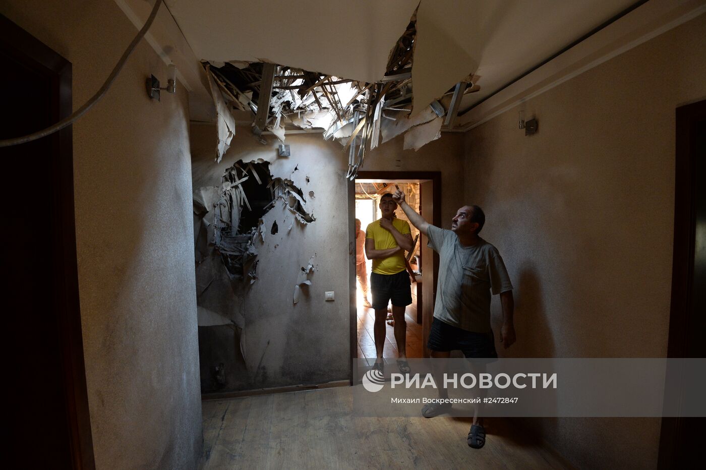 Разрушения в городе Горловка Донецкой области