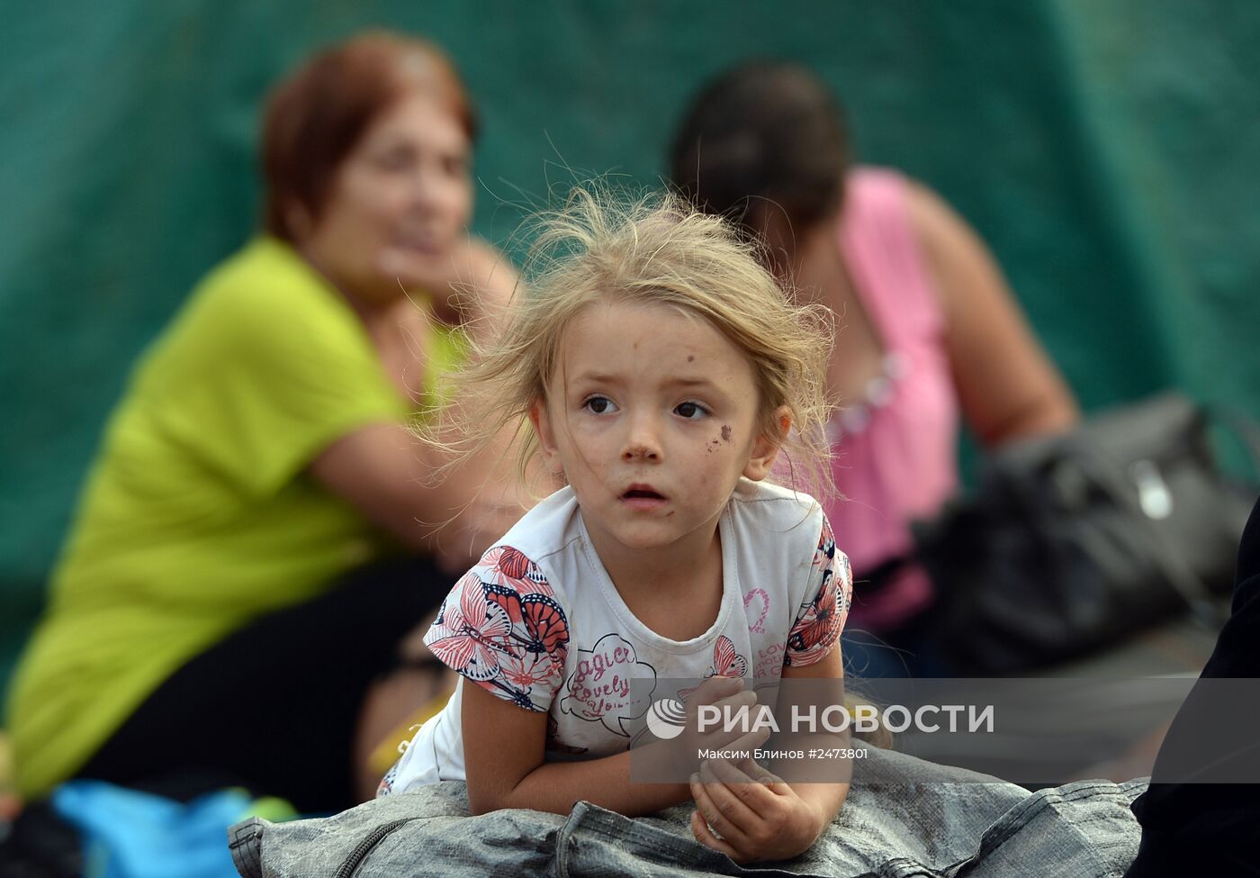 Лагерь украинских беженцев в Ростовской области