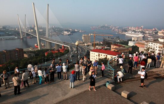 Иностранные туристы во Владивостоке