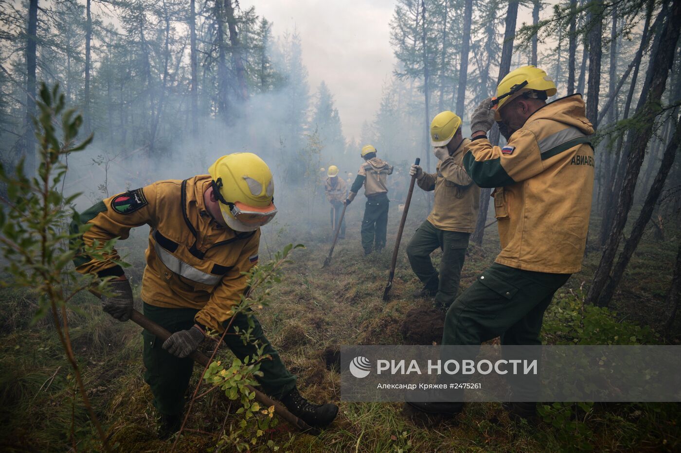 Тушение природных пожаров в Якутии