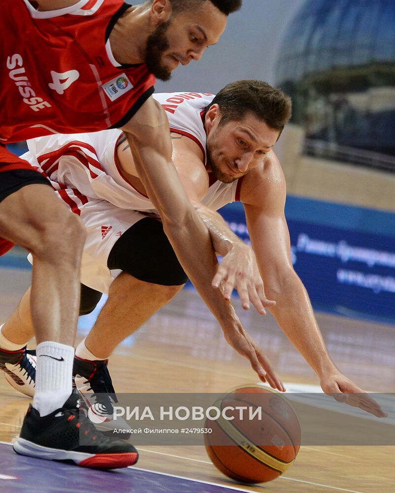 Баскетбол. Квалификация Евробаскета-2015. Матч Россия - Швейцария