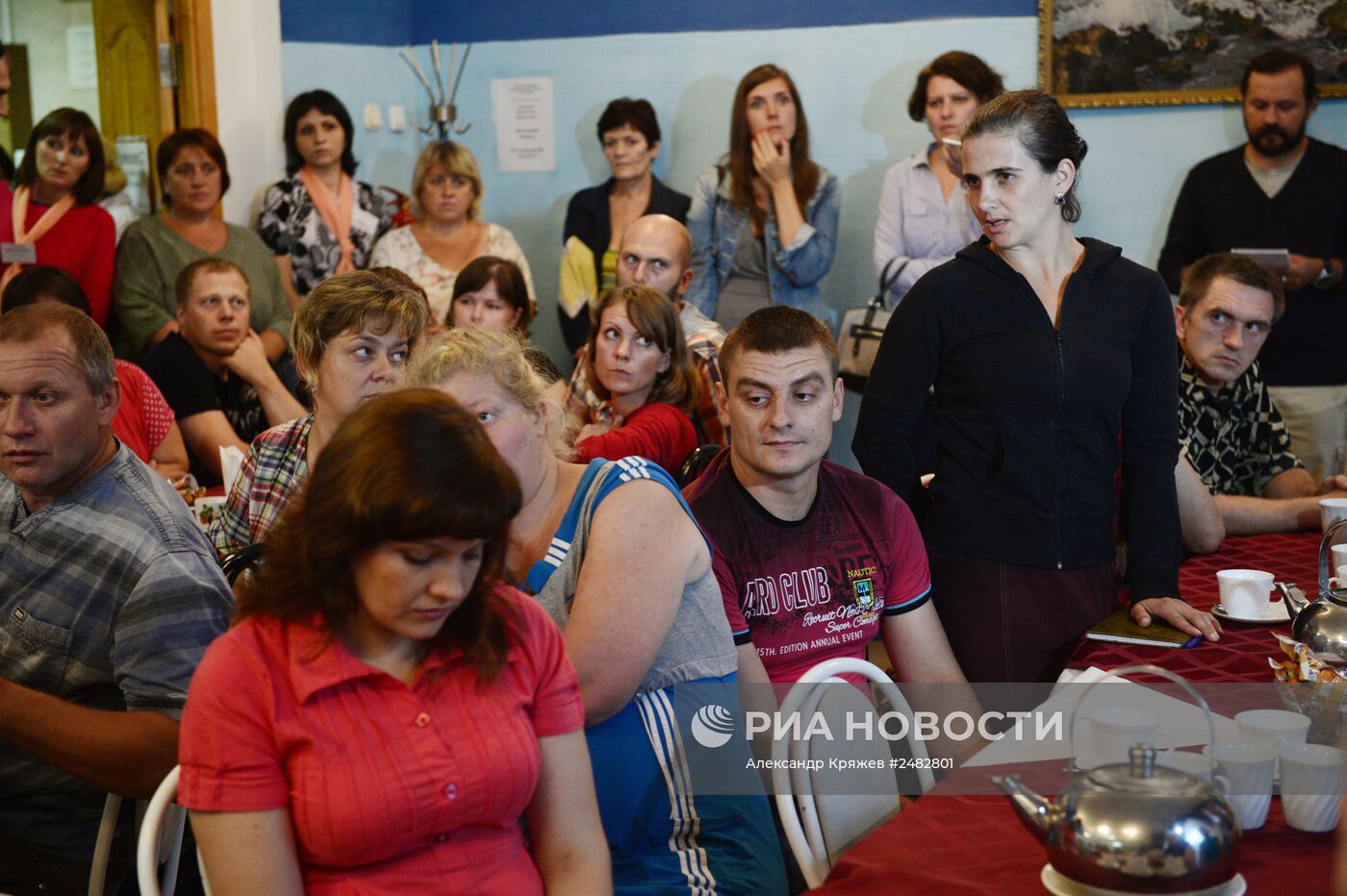 Пункт размещения украинских беженцев в Новосибирске