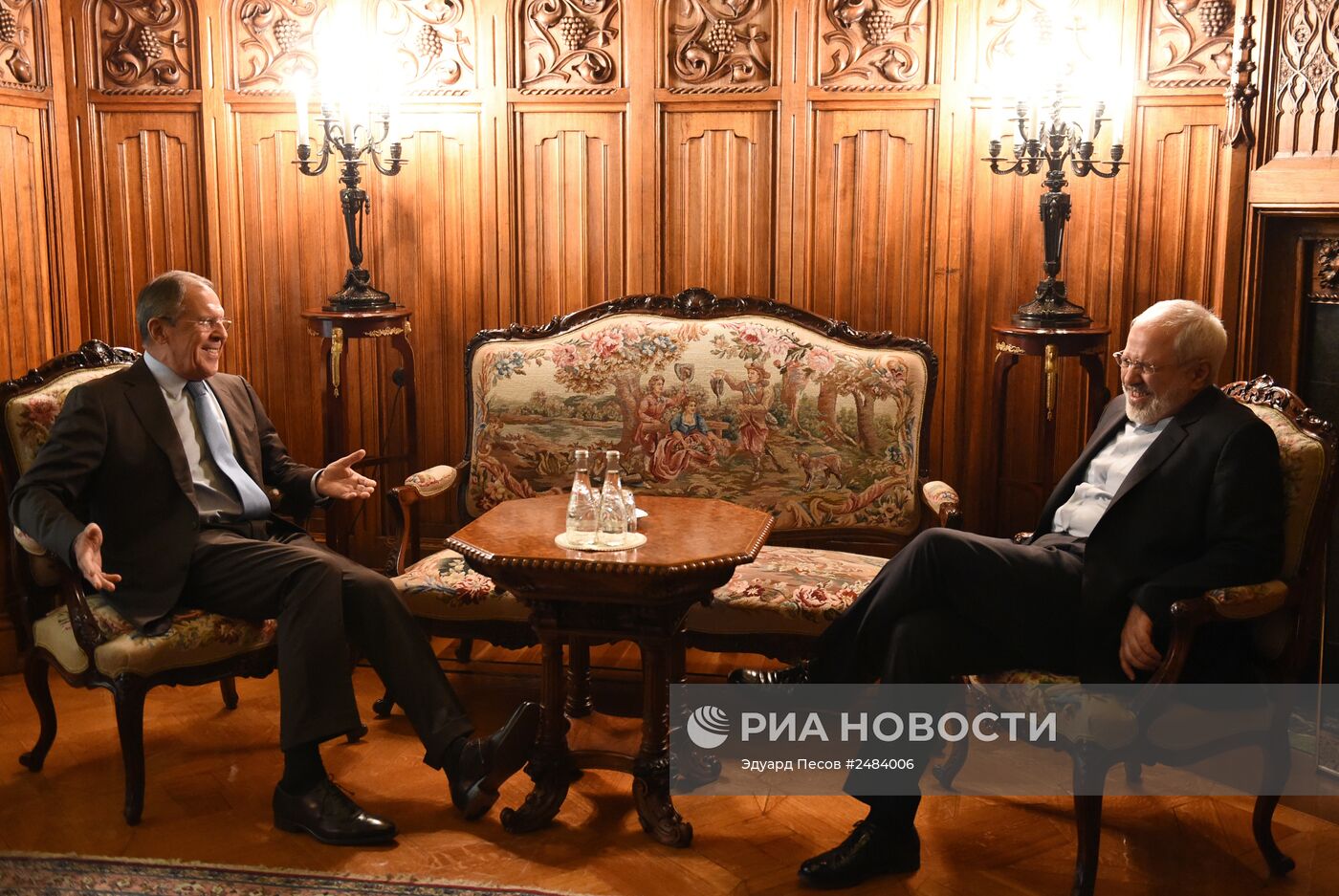 Встреча глав МИД РФ и Ирана С.В.Лаврова с М.Д.Зарифом
