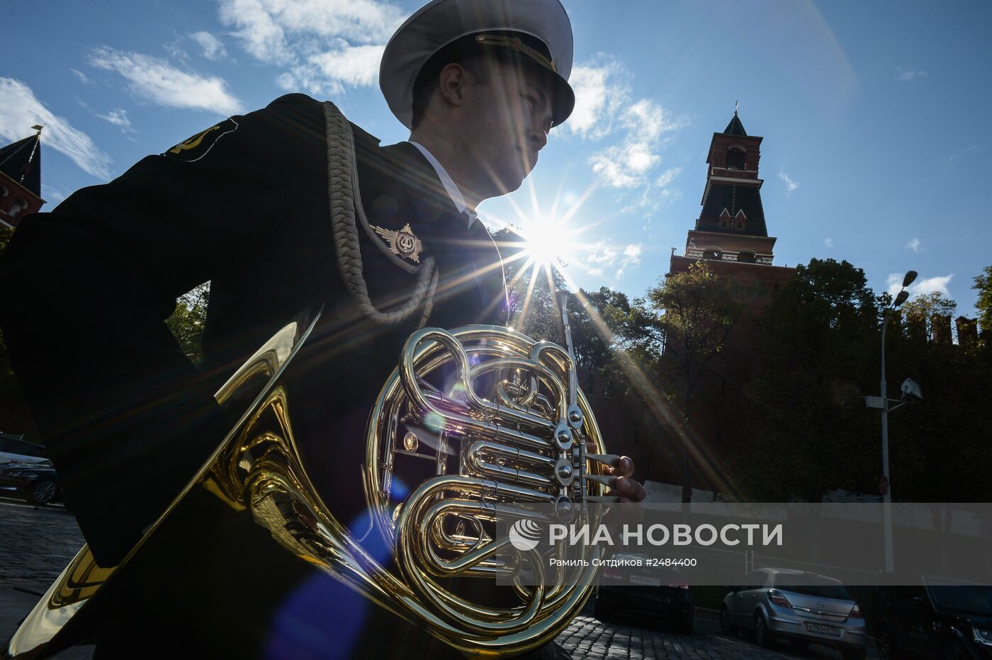 Подготовка к открытию Международного военно-музыкального Фестиваля "Спасская башня"