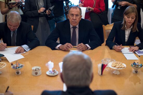 Встреча главы МИД РФ С.Лаврова с генеральным секретарем Совета Европы Т.Ягландом