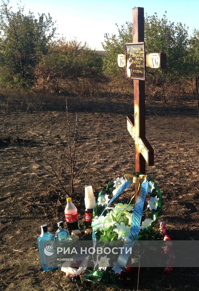 На месте гибели Андрея Стенина установлен крест