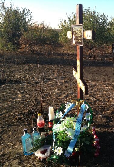 На месте гибели Андрея Стенина установлен крест