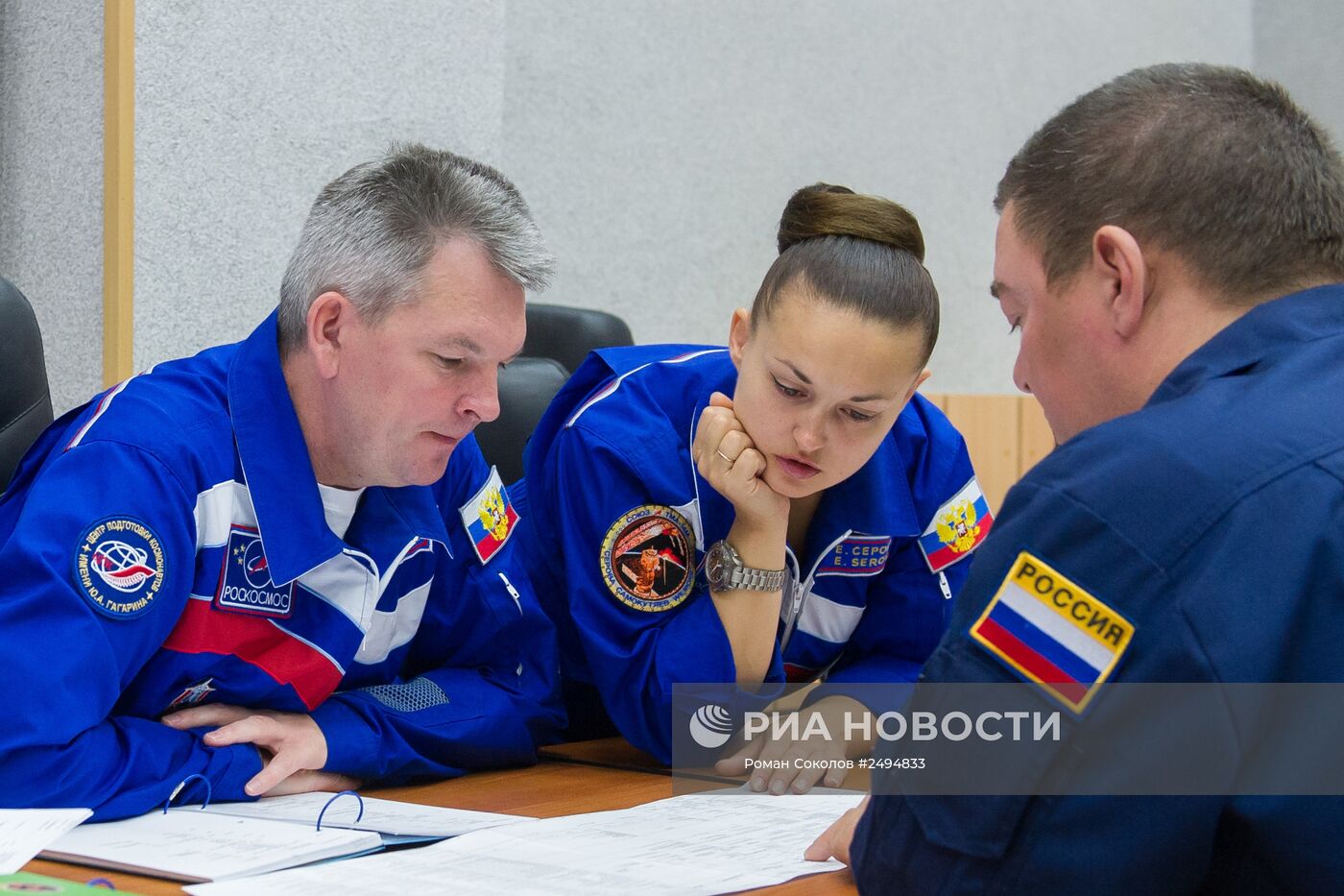 Тренировки основного экипажа корабля "Союз ТМА-14М" на космодроме "Байконур"