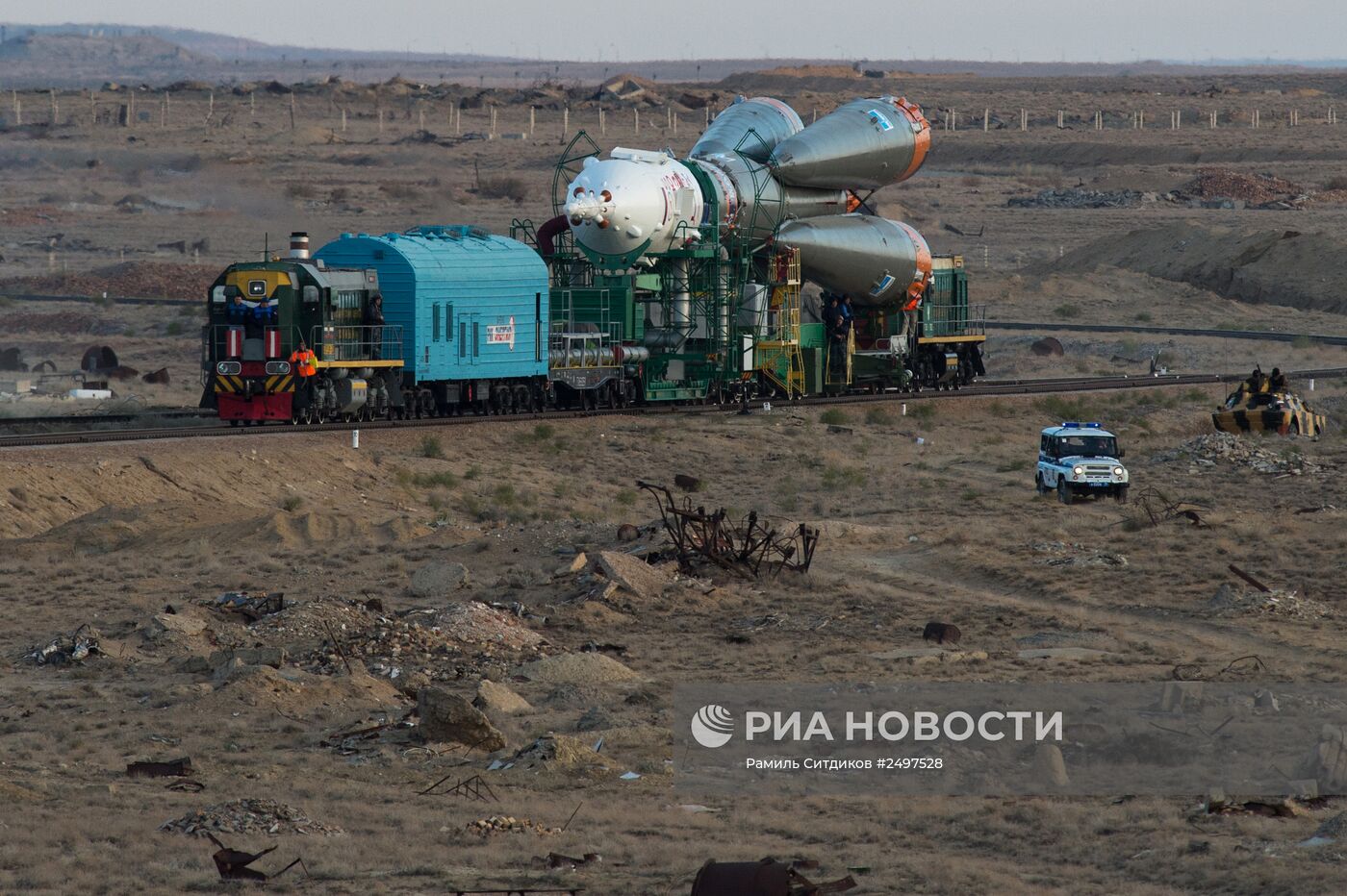 Вывоз космического корабля "Союз ТМА-14М" на старт