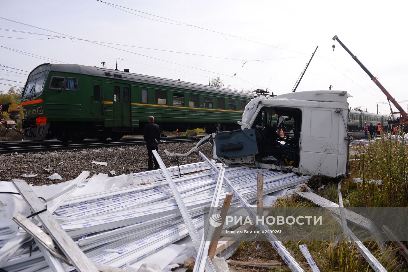 ДТП на железнодорожном переезде в Подмосковье