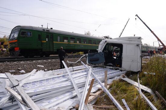 ДТП на железнодорожном переезде в Подмосковье