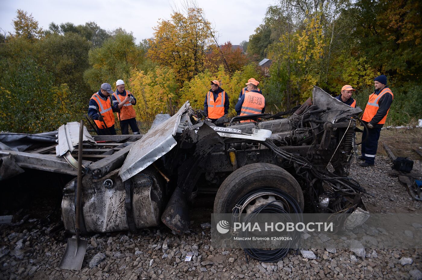 ДТП на железнодорожном переезде в Подмосковье