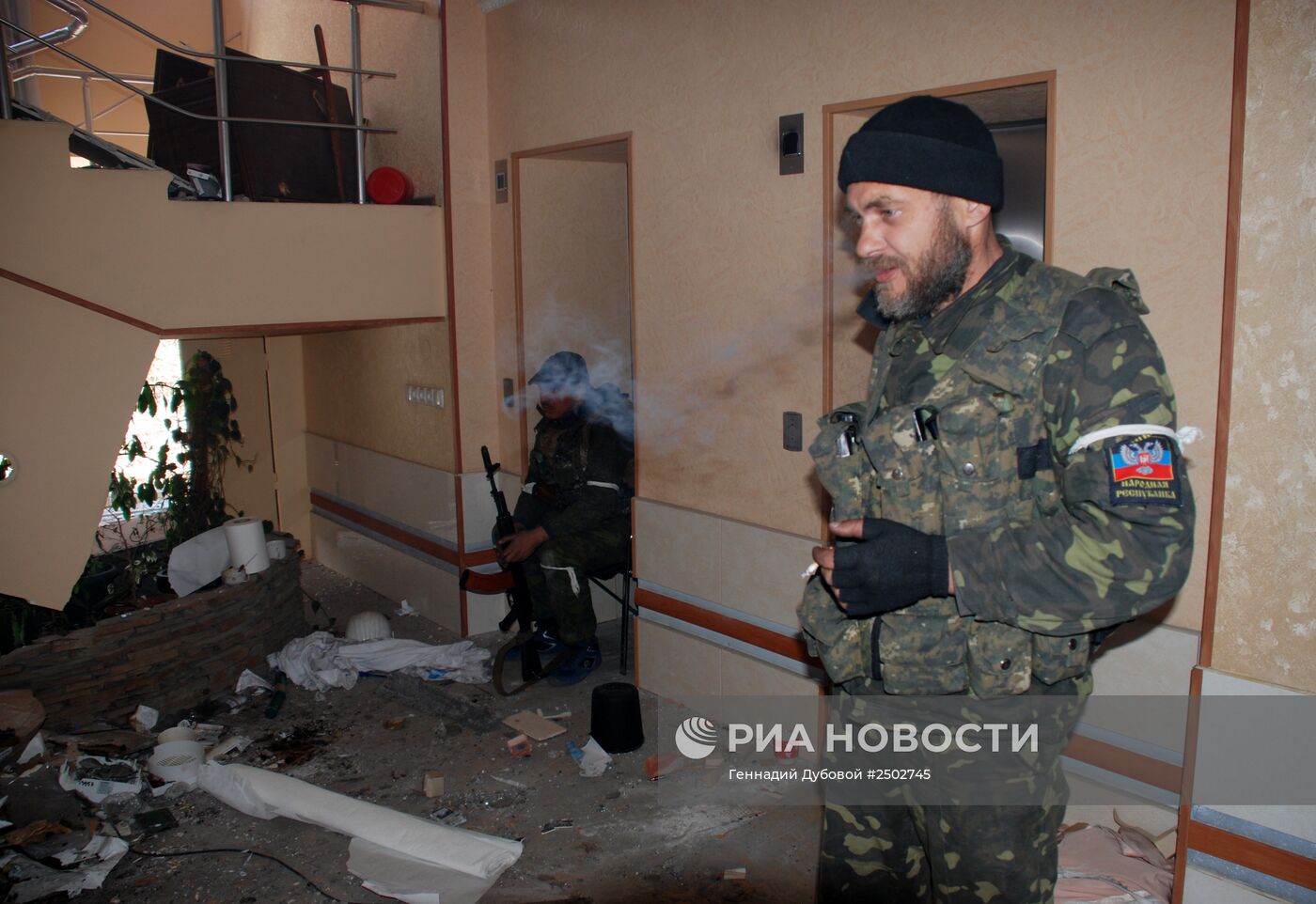 Бои в районе аэропорта города Донецка