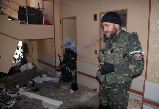 Бои в районе аэропорта города Донецка