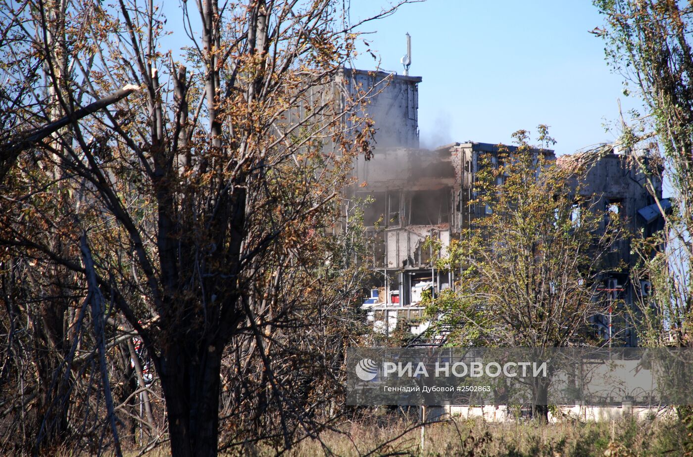 Бои в районе аэропорта города Донецка
