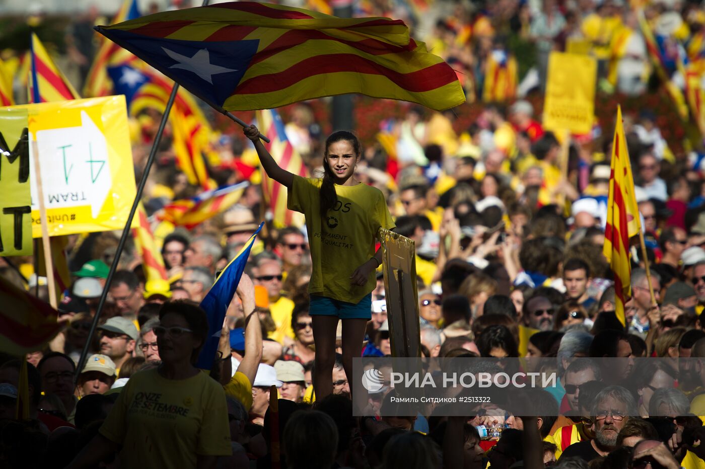 Акции в поддержку референдума о независимости Каталонии