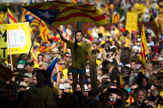 Акции в поддержку референдума о независимости Каталонии