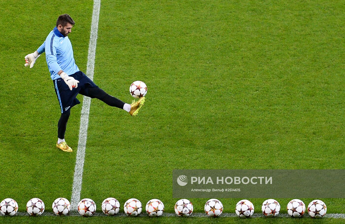 Футбол. Лига чемпионов. Тренировка ФК "Зенит"