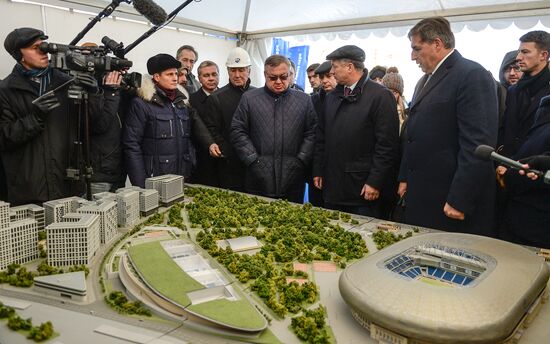 Закладка памятной капсулы на стадионе "ВТБ Арена" в Москве
