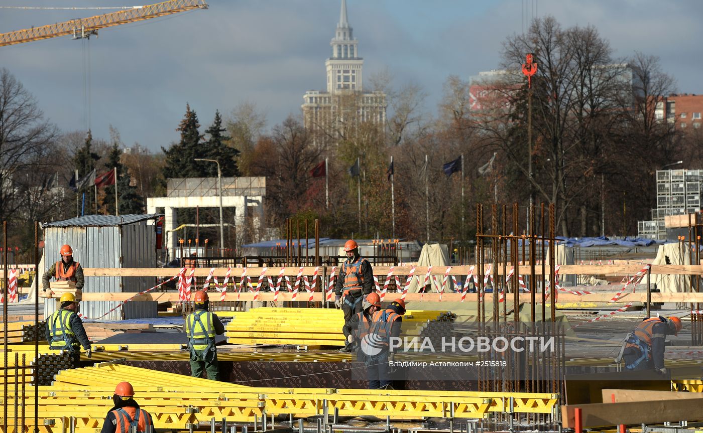 Закладка памятной капсулы на стадионе "ВТБ Арена" в Москве
